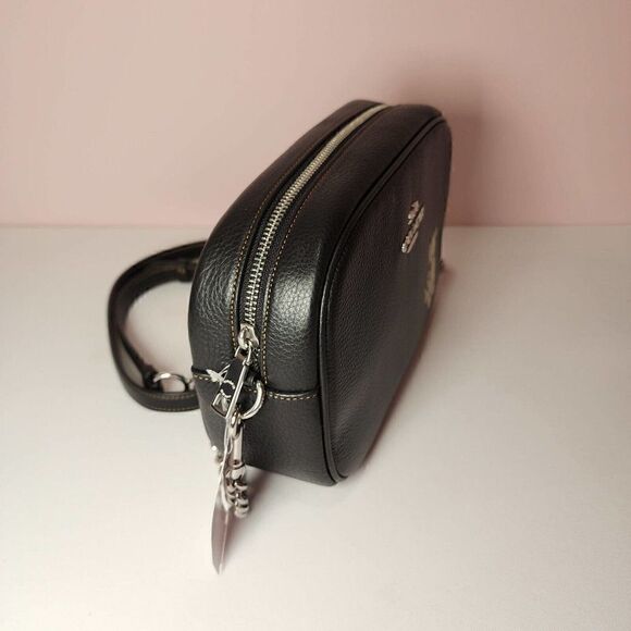 NWT Coach CC791 Jamie Camera Bag With Happy Dog in Refine Pebble Leather Black - Picture 4 of 7